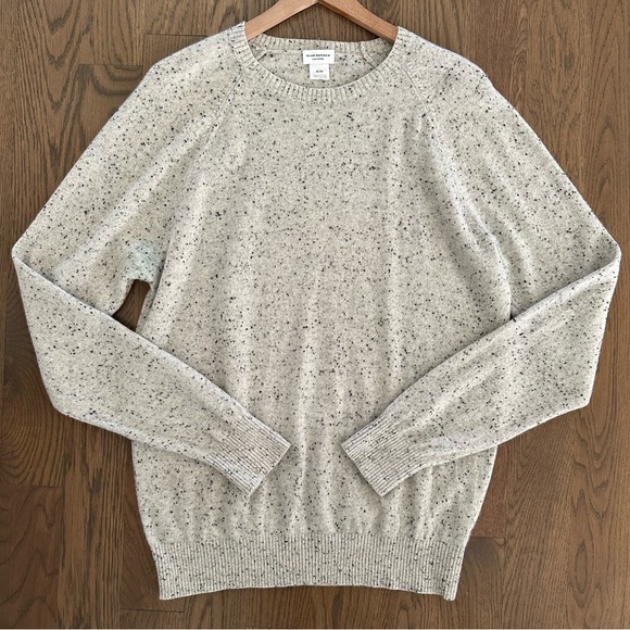 SOLD Club Monaco Sporty Donegal 100% Cashmere Crew Sweater Heather Grey Medium - Picture 2 of 9